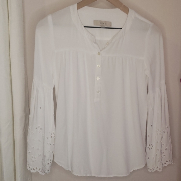 SALE 🤍 XXSP Loft Embroidered Eyelet Blouse - Picture 2 of 6